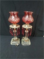 Lovely pair of electric lamps approx 15 inches