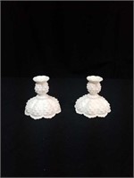 Nice pair of unmarked Fenton candlesticks approx
