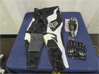 Motorcycle Pants Size 30, Gloves, Goggles