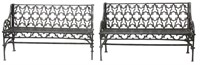 Pair of West Point Foundry Cast Iron Benches