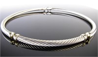 David Yurman 14K /Sterling Collar Necklace