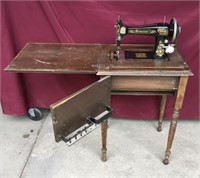 Antique Domestic Sewing Machine and Stand