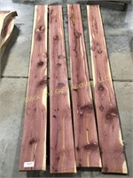 Lot of Four Rough Sawn Cedar Boards