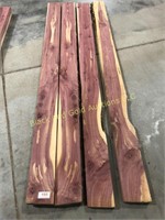 Lot of Four Rough Sawn Cedar Boards