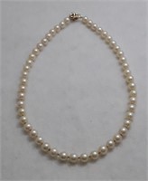 PEARL NECKLACE WITH 14K YELLOW GOLD CLASP