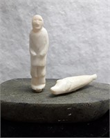INUIT CARVING, HUNTER AND SEAL