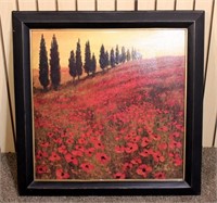 Framed Art- Poppy Fields and Trees