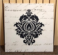 Unframed Art - White & Black Floral Pattern