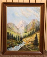 Framed Art - Mountains & House by I.L. Ramsey