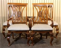 4 Pc Lot- Dining Chairs with White Cushions