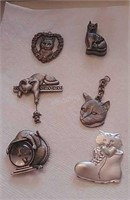 DR- Cats Galore 6 Pewter & More Cat Jewelry