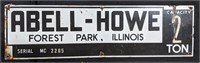SSP Abell-Howe Forest Park Illinois 2 Ton Sign