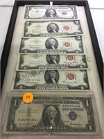 4-  $2 RED SEALS & 2-$1 SILVER CERTIFICATES,