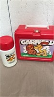 Red Garfield lunchbox with thermos