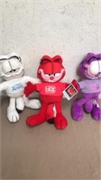 3 Garfield expression stuffed animals