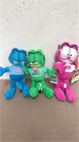 3 Garfield expression stuffed animals