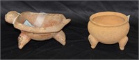 LOT OF TWO CIRCA 100-1500 A.D. TERRACOTTA BOWLS