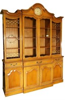 VINTAGE FRUITWOOD CHINA CABINET WITH GRILL DOORS
