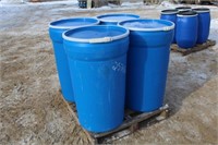 (4) 55Gal Food Grade Poly Tapered Barrels