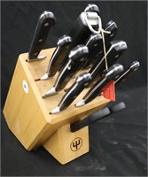 Wusthof Knives, Sharpener & Scissors w/Block