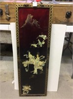 Lacquer & Mother of Pearl Oriental Panel 36" x 12"