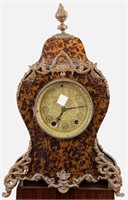 19th CENTURY TORTOISE SHELL INLAID MANTEL CLOCK