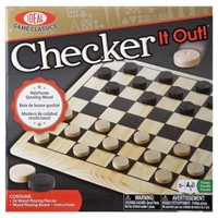 Ideal Checker It Out Game with Wooden Checker