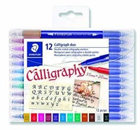 STAEDTLER double ended calligraphy markers,