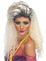 Smiffys Women's Long Curly Blonde 80's Wig with