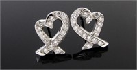 Tiffany & Co. Picasso Heart Plat/Diamond Earrings