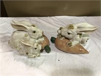 Ceramic Bunnies With Babies