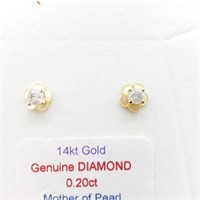 $400 14K Diamond 2 In 1 Earrings