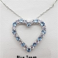 $100 S/Sil Blue Topaz Necklace