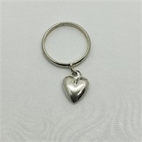 S/Sil Set Of Two Heart Dangle Ring