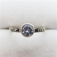 $100 S/Sil Marcasite And Cz Ring