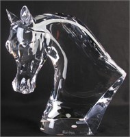 Lalique Crystal "Tete de Cheval" Horse Sculpture