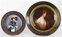 Two Framed Porcelain Portrait Plates