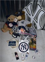 Yankees ephemera including Teddy Bear, Lighters, a