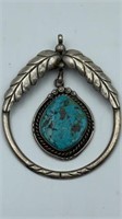 Silver and turquoise pendant