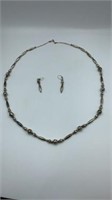 Unmarked sterling necklace and earrings