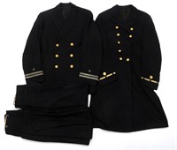 WWII US NAVY OFFICER DRESS BLUE UNIFORM LOT OF 2