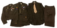WWII US ARMY OFFICER DRESS UNIFORM LOT OF 2