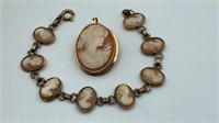 Cameo bracelet and brooch
