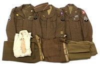 WWII US ARMY NCO DRESS UNIFORM LOT OF 3