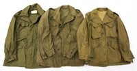 WWII US ARMY M43 FIELD JACKET LOT OF 3