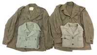 WWII US ARMY M43 & HBT FIELD JACKET MIXED LOT OF 4