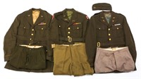 WWII US ARMY OFFICER DRESS UNIFORM SET LOT OF 3