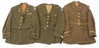 WWII US ARMY OFFICER DRESS UNIFORM TUNIC LOT OF 3
