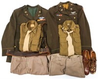 WWII US ARMY & AIR CORPS OFFICER DRESS UNIFORM LOT