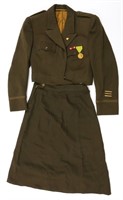 WWII US WOMAN ARMY CORPS WAC NAMED OFFICER UNIFORM